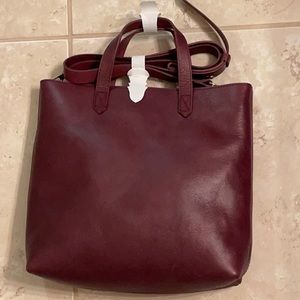 NWT madewell zip top transport crossbody bag dark cabarnet